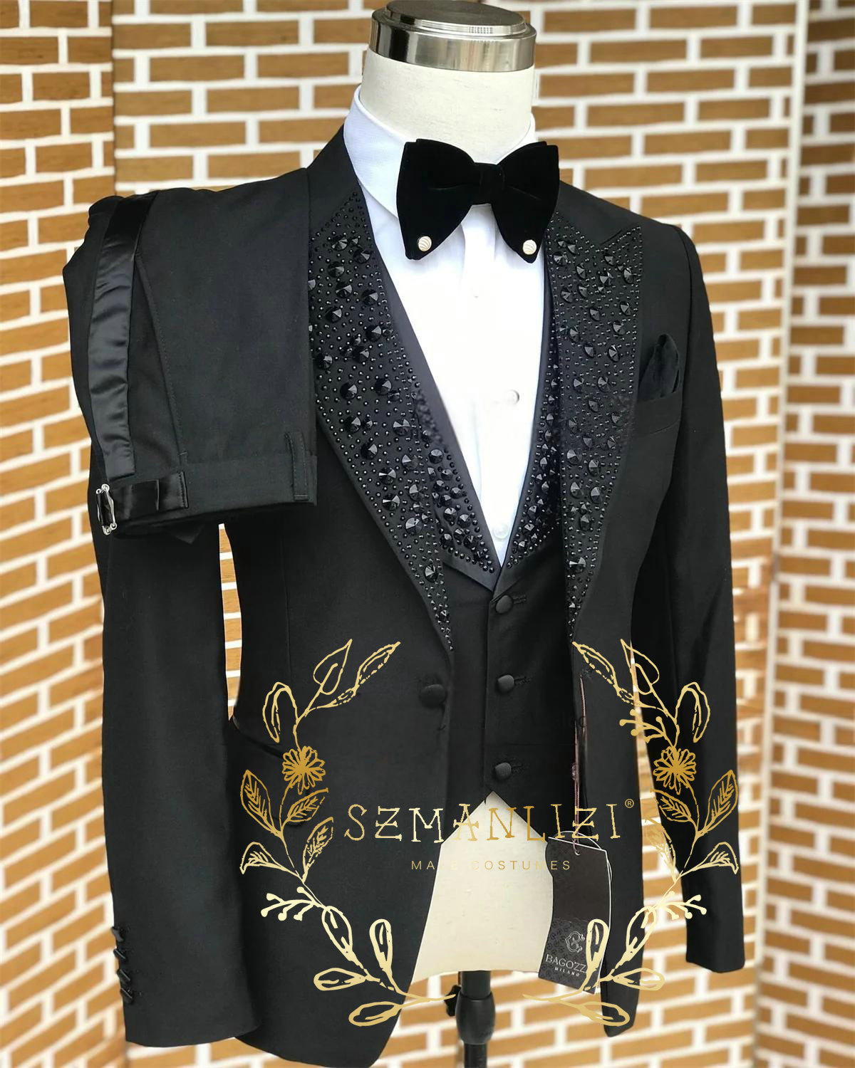Formal Wear For Men In Wedding - Preto masculino ternos de luxo pedra