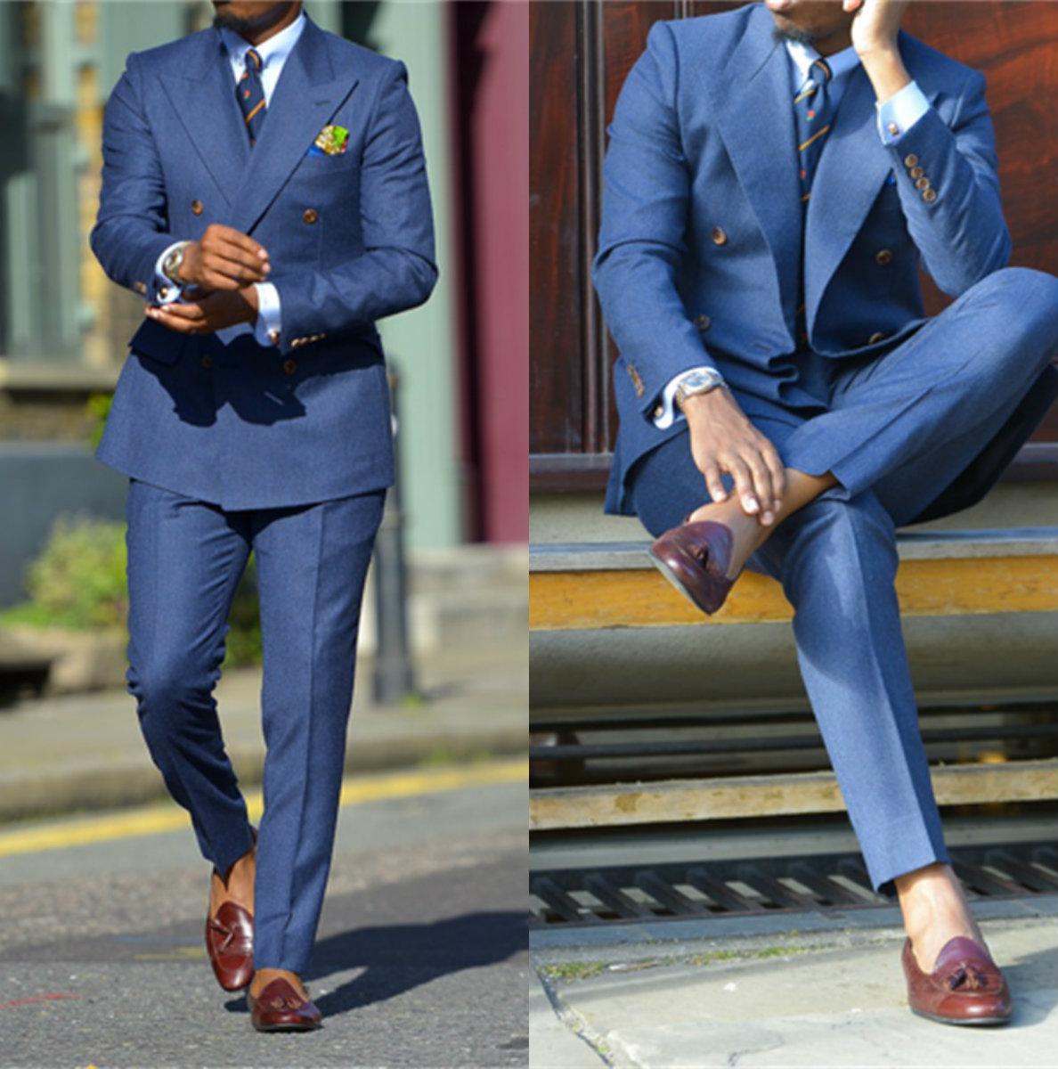 Formal Wear For Men In Wedding - Fatos formais azuis escuros masculinos, smoking