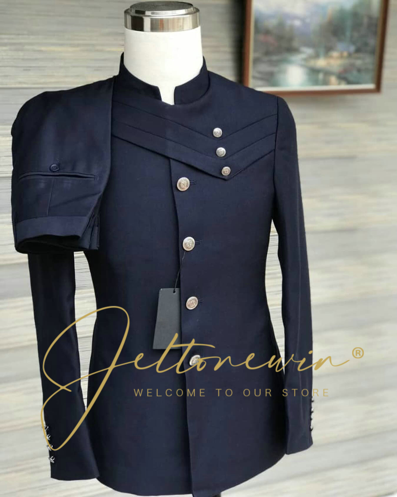 Formal Wear For Men In Wedding - Conjunto de terno azul marinho masculino