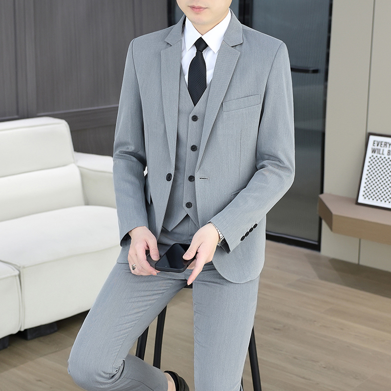 Formal Wear For Men In Wedding - Terno (Blazer+Colete+Calças) Masculino Elegante para Negócios