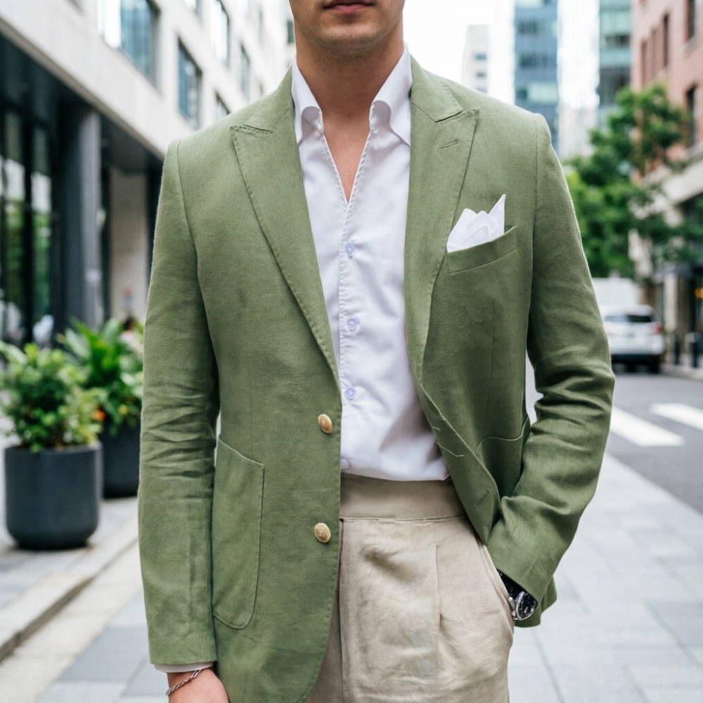 Ternos masculinos verde sálvia - Men'S Semi Formal Office Wear avaliação e preço
