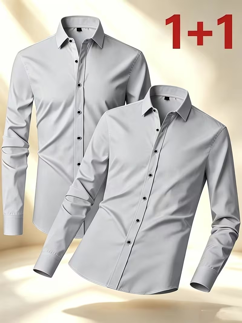 Camisa de Botão para Uso na Pr - Men'S Semi Formal Office Wear avaliação e preço