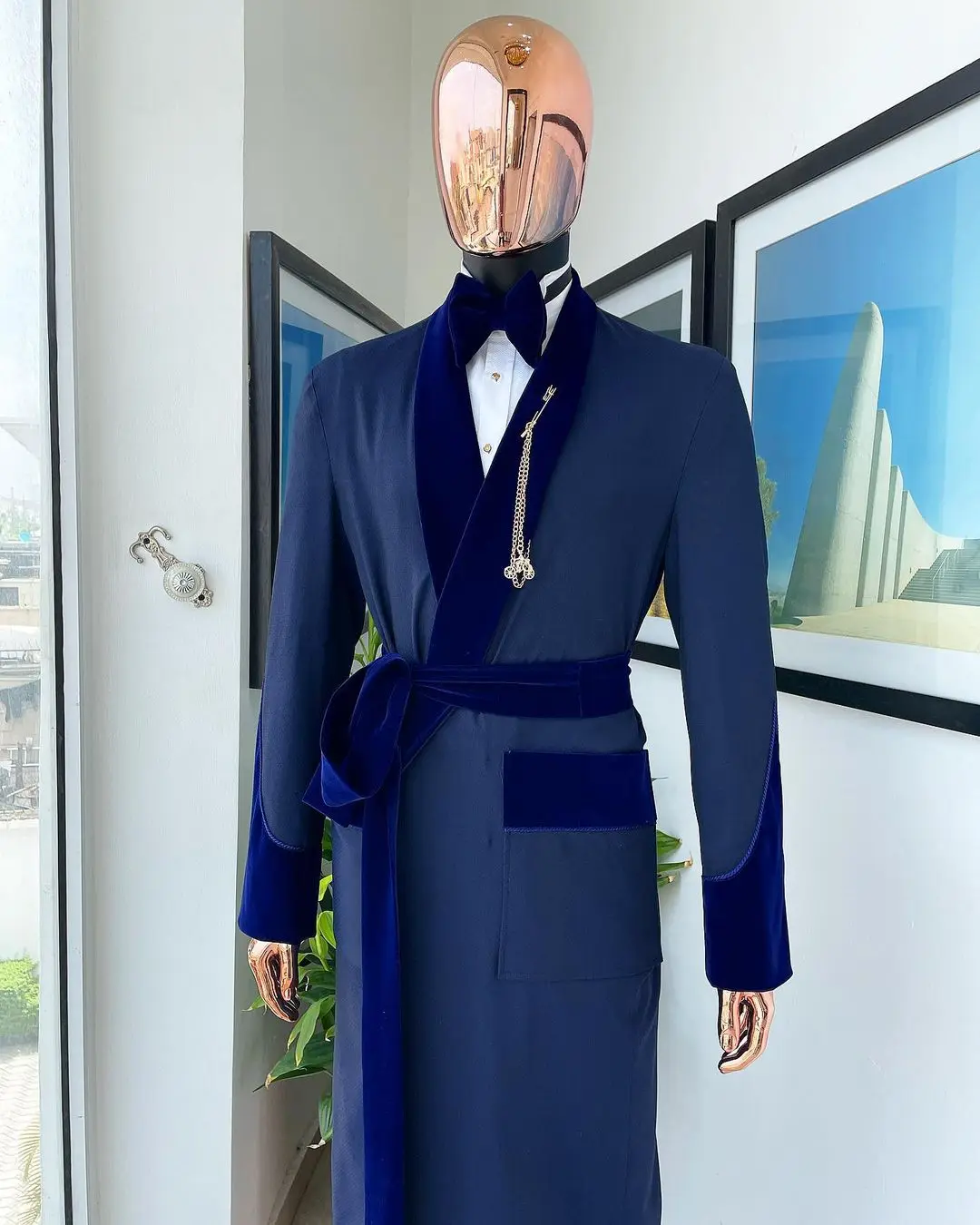 Terno masculino azul real feit - Formal Wear For Men In Wedding avaliação e preço